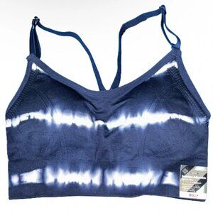 Womens Sports Bra Sz Small Navy & White Tie Dye Adjustable Straps SAM'S CLUB